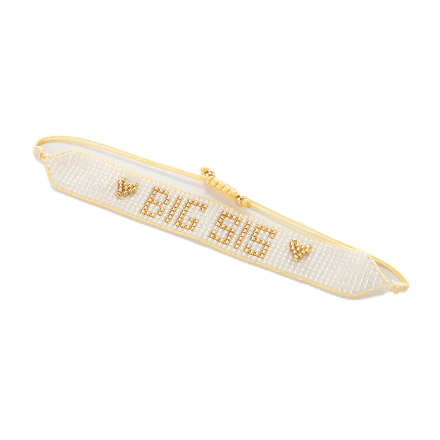 BIG SIS Gold/White Beaded Bracelet