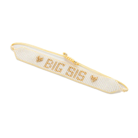 BIG SIS Gold/White Beaded Bracelet