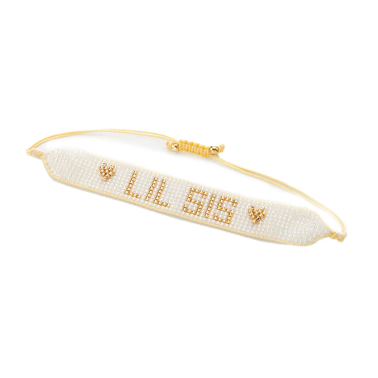 LIL SIS Gold/White Beaded Bracelet